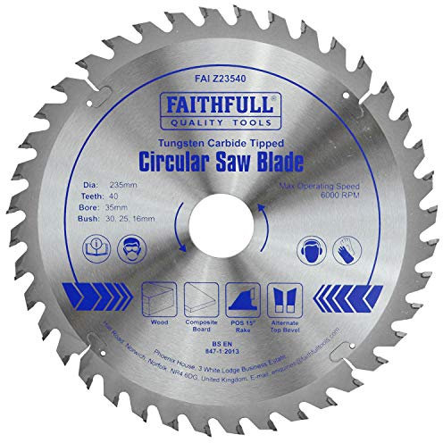 Faithfull Tungsten Carbide Tipped Circular Saw Blade 235 X 35 X 40t, FAIZ23540