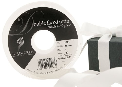 Berisfords Ribbon, White, 15 mm
