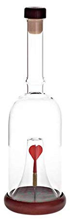 CRISTALICA Geschenkflasche Dart-Pfeil Sport Präsent 350ml transparent Glas zum befüllen