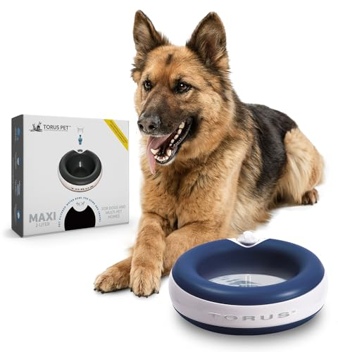 Torus Pet Portable Cordless Water Dispenser | 2-Liter | Fresh Filtered Water | Healthy & Hygienic Pet Water Dispnenser | for Larger Dogs and Multi-Pet Homes - Blue