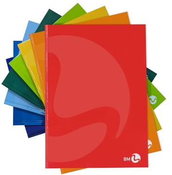 BM BeMore 0105365 Notizbuch aus Karton, A5, Lineatur 1R, liniert ohne Rand, Hardcover, Papier 80 g/m², verschiedene Farben, 5 Stück