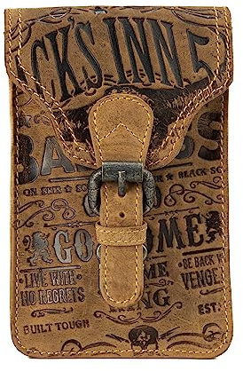 Jack's Inn 54 Black Bourbon - Pearl Gürteltasche für Flachmann und/oder Smartphones braun