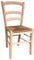 OKAFFAREFATTO MADDALONI Silla modelo Venezia con asiento de paja en madera de haya natural sin tratar para barnizar para casa, cocina, jardín, restaurante, lista para montar