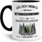 Tassendruck Berufe-Tasse Leg Dich Niemals mit einem Rettungsschwimmer an - Geschenk-Idee/Büro/Job/Arbeit/Witzig/Lustig/Innen & Henkel Schwarz