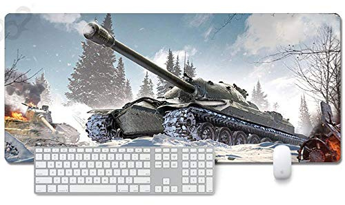 ITBT Mauspad World of Tanks Anime Mauspad Gemütlich Mousepad 900x400mm Mikrofaser Verbessert Geschwindigkeit und Präzision, rutschfest Gummierte Unterseite Waschbar Verschleißfest,Für Desktop PC, L
