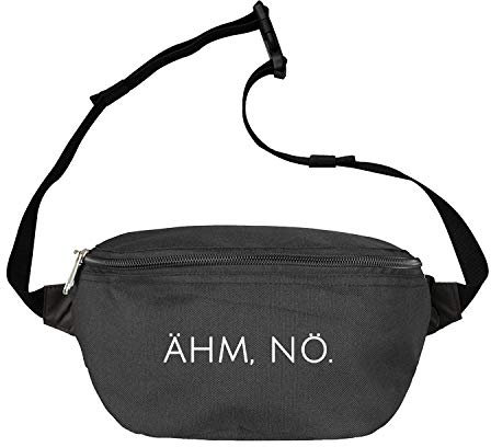 OwnDesigner Ähm nö Bauchtasche mit Spruch Gürteltasche Aufdruck Umhängetasche Damen Herren Unisex Motiv (Bauch 464 Schwarz)