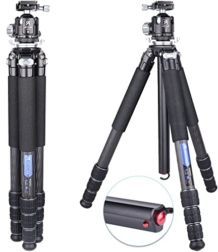 Carbon Fiber Tripod with 44mm Low Ball Head ARTCISE NS85C Compact Tripod Special Shape Center Column 10 Layers of Carbon Fiber Maximum Load 25kg