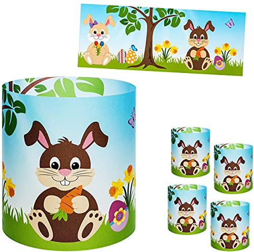 alles-meine.de GmbH 5 Stück - kleine Tischlichter Motiv frei wählbar Ostern - Osterhase & Ostereier 10 cm - Licht - für Teelichter/Batterie LED Lichter & Kerzen - Windlic..