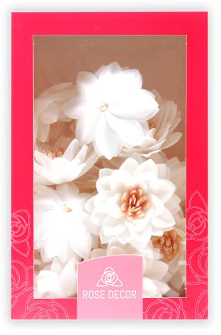 Bella Decor Essbare Blumen Weiße Lotusblumen 15 Stück Tortendeko Blüten Für Torte Aus Oblate Deko Für Kuchen Muffins Dessert