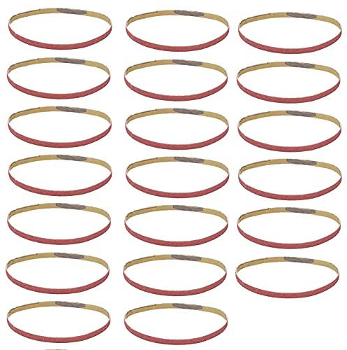 20 Stück Schleifband Set 330x10mm, Schleifpapierband Körnung 80 für Bandschleifer, Schleifstreifen Ersatzband für Holz- und Metallbearbeitung, Vielseitiges Schleifzubehör