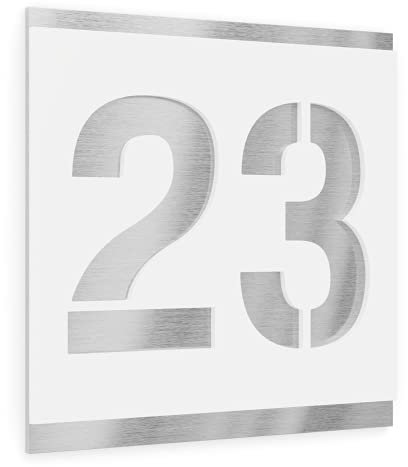 Graviers Design Numero civico personalizzabile in vetro acrilico + acciaio inox V2A 120 x 120 mm Bianco, Resistente alle intemperie, Antiruggine, Targa per porta d’ingresso, Made in Germany