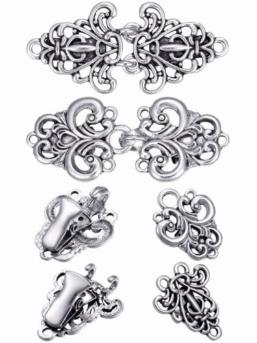 Luvadeyo 2 Stücke Metall Strickjacke Clip Antik Silber Ton Pullover Clip Retro Umhang Schal Clips Keltische Hemd Brosche Clips Vintage Kragen Kleid Clips Verschlüsse für Frauen