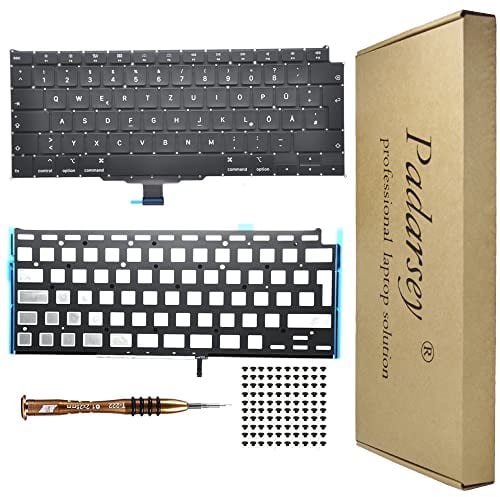 Pardarsey Replacement Backlight German QWERTZ Key Board Keyboard Compatible with MacBook Air 13 Inch Retina A2179 2020 + Keyboard Screws + Screwdriver