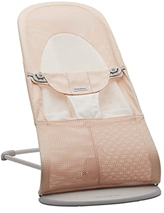 BabyBjörn Babywippe Balance Soft, Netzstoff, Perlmuttrosa/Weiß