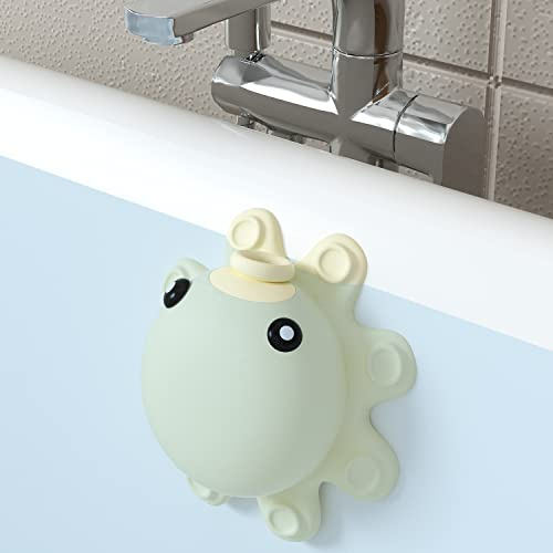 Badewannen-Überlauf-Ablaufabdeckung – Wannenüberlauf-Ablaufabdeckung, Badewannenüberlauf-Abdeckung, Badezimmer-Spa-Zubehör, fügt Zentimeter Wasser für tiefere Bäder hinzu (Silikon, cremeweiß)