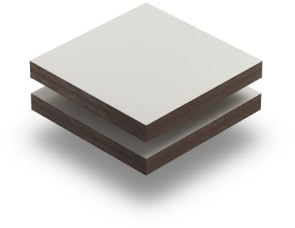 Feuille HPL 6 mm - d'une dimension allant de 10x10 cm à 100x230 cm avec un film protecteur sur les deux faces et ne présentant aucun bord tranchant.