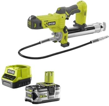 Pack RYOBI pompe à graisse 18V R18GG-0-1 batterie 5.0Ah - 1 chargeur rapide RC18120-150