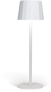 Wilmà Classic Lampada da Tavolo Design Senza Fili Impermeabile IP54 in Alluminio Autonomia 23 Ore, Lampada Dimmerabile Led Senza Fili Ricaricabile con Touch Control, 5200 mAh (Bianco)