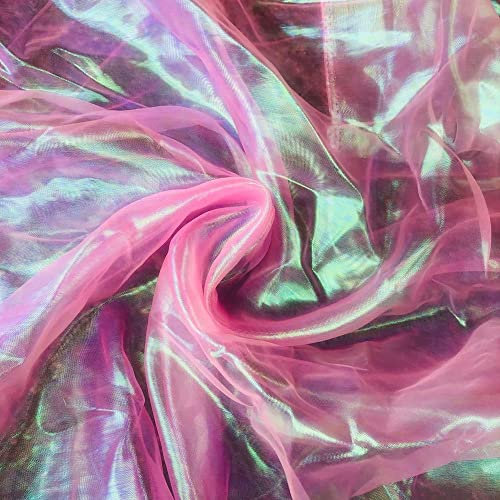 Wambere 150cmx3m Glanz Satin Modestoff,Bunt Glanz Satin Dekostoff Kostümstoff Stoffe zum Nähen Meterware Dekorieren,Lasertuch,Hauch Zart,zum Dekorieren Basteln,DIY Nähmuster Handwerk,Rosa