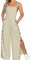 Air Essentials Overall für Damen 2023, ärmellos, Jumpsuit, Sling Overalls mit Taschen, lässig, locker, weit, Arbeitsoverall, Damen, schick, beige, 38