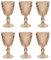 Vintage 6er-Set Farbige Glanz Weingläser Trinkgläser mit Geriffeltem Muster (Kristal, Gold-Glanz Weinglas) Longdrinkgläser, Cocktail Gläser, Prägung, Glas, Trinkglas, Weinglas, Wasserglas, Glaskelche
