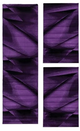 Carpetsale24 Bettumrandung Schlafzimmer 3 teilig Kurzflor Teppich Violett Bettvorleger Schlafzimmer Bettset: 2 St. 80x150 cm | 1 St. 80x300 cm - Flauschiger Teppich Läuferset Weich Moderne Design