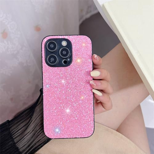 ADKOT Custodia rigida per PC con anello glitterato di lusso per iPhone 15 14 Plus 13 12 Mini 11 Pro Max Cover posteriore, rosa, per iPhone 13 Pro