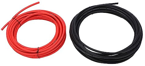 flexman 2Pcs Solar Panel Wire, Temperature Resistance XLPE Tinned Copper Wire, Solar Extension Cable for RV Solar Panels Boat Marine Automotive Home Outdoor (6mm² 50m)