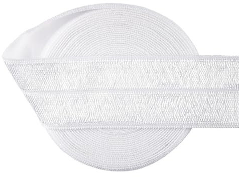 Generic Nine Looms Elastic Band for Sewing 1 Inch 25mm, 5 Yards White Knit Elastic Bands High Elastic Cord for Sewing Waistband and Pants Waist (5Y White)
