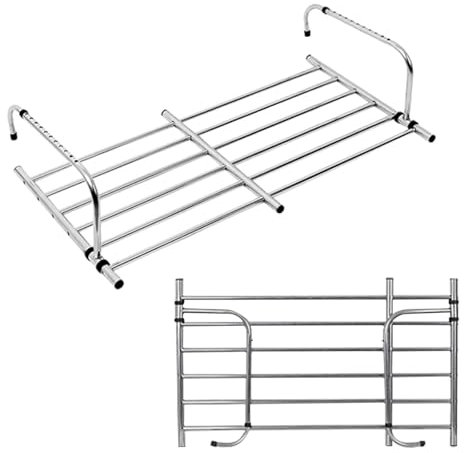 Stendino Per Ringhiera Di Balcone, Stendino Appendibile Estensibile Stenditura Pieghevole, Stendino Da Termosifone, Stendibiancheria Salvaspazio, Adatto Per Balconi, Ringhiere E Muretti ( Size : 24in-