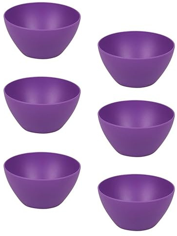 URBNLIVING 6X Small Deep Round Reusable Solid Colour Plastic Dinner Bowls