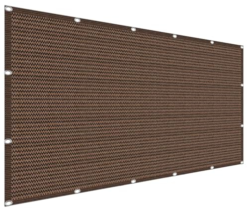 Sonnensegel Sonnenschutz 170 x 600 cm, 98% Uv-Schutz,Atmungsaktiv,Isolierung, Sonnensegel Wasserdicht Rechteckig, Schutztuch Sonnensegel, für Balkon Garten, Braun