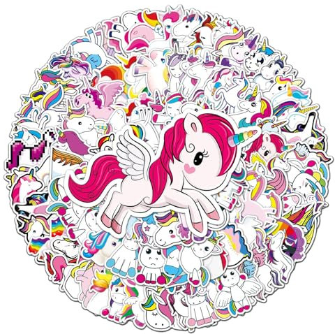 100 Stück Unicorn Vinyl Aufkleber für Wasserflaschen, Laptop, Computer, Skateboard, niedliches Aufkleber-Geschenk für Kinder, Teenager, wasserdicht