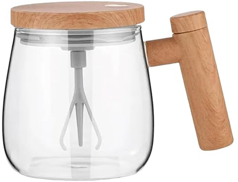 400ml Automatic Stirring Mug - Electric Stirring Cup, Reusable Coffee Cup | Portable Automatic Glass Mixing Coffee Mug, Travel Mixer Mug Automatic Drink Blender for Tea Coffee Hot Chocolate Milk