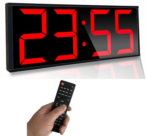 Boyiit Reloj temporizador de gimnasio en casa extragrande de 17.3 pulgadas, temporizador programable de intervalo de entrenamiento, reloj de pared digital, con luz nocturna de 7 colores, 8 relojes