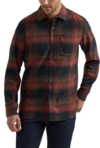 Lee Herren Extreme Motion Allzweck-Arbeitshemd, langärmelig, Sweet Maple Black Plaid, Mittel