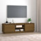 Gecheer Meuble TV Marron Miel 140x35x40 cm Bois de pin Massif, Banc TV avec Compartiment avec Portes et Étagères, Support de Télévision Armoire TV pour Salon, Chambre