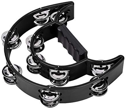 Leichtes Double Jingles Tamburin f¨¹r Kinderauff¨¹hrungen, Versammlungen und Gruppenbegleitung. f¨¹r Spiele, Musikkonzerte und Andere Musikalische Begleitungen. (Schwarz)