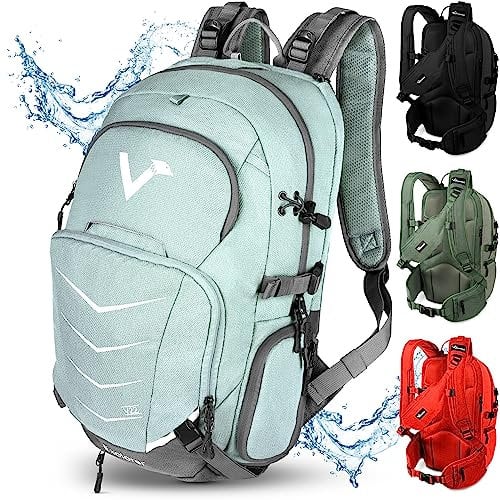 Valkental - Innovativer Rucksack mit perfekter Aufteilung (22L) Erweiterbares Volumen (Kein Schwitzen) Wanderrucksack, Trekkingrucksack, Fahrradrucksack & Outdoor Rucksack - Wasserfest & Reflektierend