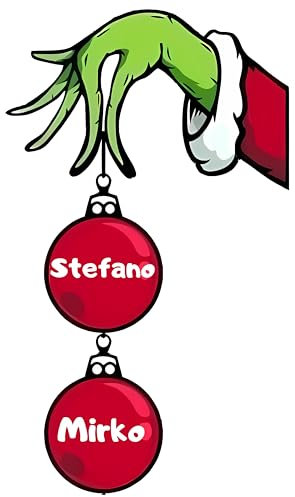 Fuori Porta Natalizio Grinch con 2 Palline Personalizzabili – Decorazione in Legno Fatta a Mano, Perfetta per la Famiglia, Pronta per Essere Appesa e Sorprendere Tutti!