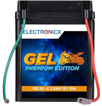 Electronicx GEL-Motorradbatterie YB2.5L-C 12V 2,5Ah – Wartungsfrei, Hohe Startleistung, Lange Lebensdauer – Ideal für Motorräder, Motorroller