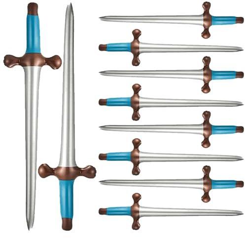 XoeLLe 10 Pezzi Gonfiabile per Bambini, Spada Giocattolo, Pirata Accessori Bambini, Pirata Bastone Spada, Giocattolo Acqua, Decorazione per Piscina Feste Tema, Accessori per Costumi in Maschera (A)