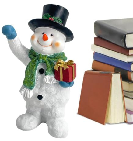 Weihnachtsfiguren Schneemann, Schneemann-Figuren, niedliche Weihnachtsstatue, Weihnachtsdekoration aus Harz, Landschaftsfigur, Schreibtischskulptur für Partys