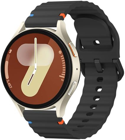 Vancle Bracelet Compatible pour Samsung Galaxy Watch 7 40mm 44mm Homme Femme, Bracelet en Silicone Original, 20mm Bracelets pour Samsung Active 2/Watch 4/6 Classic/Watch 5 Pro (Noir, 20mm)
