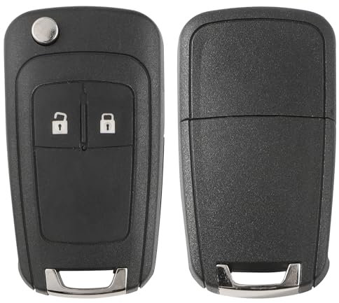 guobinZH Coque Clé Voiture 2 Boutons Compatible avec Opel Insignia Astra Meriva Mokka Zafira Adam Chevrolet Cruze Aveo Orlando Spark Trax Matiz Captiva Boitier Clef Télécommande avec Porte-clés