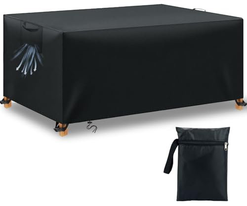 BHFRGAS Garden Furniture Covers Waterproof 420D Oxford Fabric Outdoor Patio Furniture Covers for Rattan Garden Table Chair Sofa,Black(125x63x74cm )