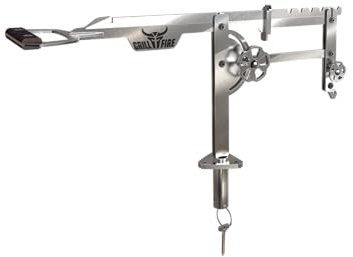 Grillfire XT-SET GRILLHAND – Höhenverstellbarer Edelstahl-Grillarm für FX-Feuerplatten | Werkzeuglos montierbar | Mit Lampenhalter & Zubehörfunktion für Dutch Oven & Schaukelrost