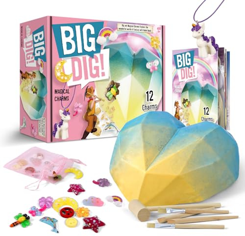 Eggbox Jumbo Fantasy Magische Amulette Ausgrabungsset fur Kinder, 12 Doppelseitige Amulette, Handbuch Zum Ausgraben, Archaeologisches Spielzeug 6-10 Jahre, Geburtstagsgeschenk für Jungen und Mädchen