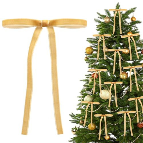 Shining She Braun Schleifen Samt Weihnachten Deko, 30 Stück Braun Samtschleife Schleifen Weihnachtsbaum Deko, Weihnachtsschleifen für Party Dekoration Weihnachtsbaumschmuck Girlande Zaun Haustür Kamin