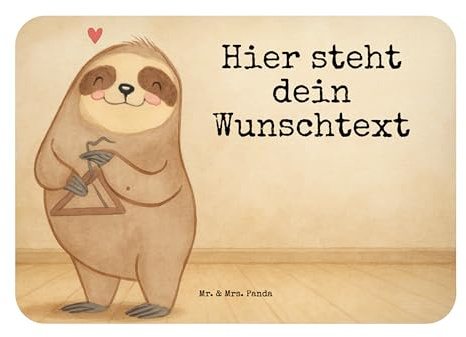 Mr. & Mrs. Panda Personalisierter Kühlschrankmagnet Faultier Triangel Design - Geschenk, Schlaginstrument, Magnet mit Namen, Musikliebhaber, Orff-Instrument, Orchester, Whiteboard, personalisiert